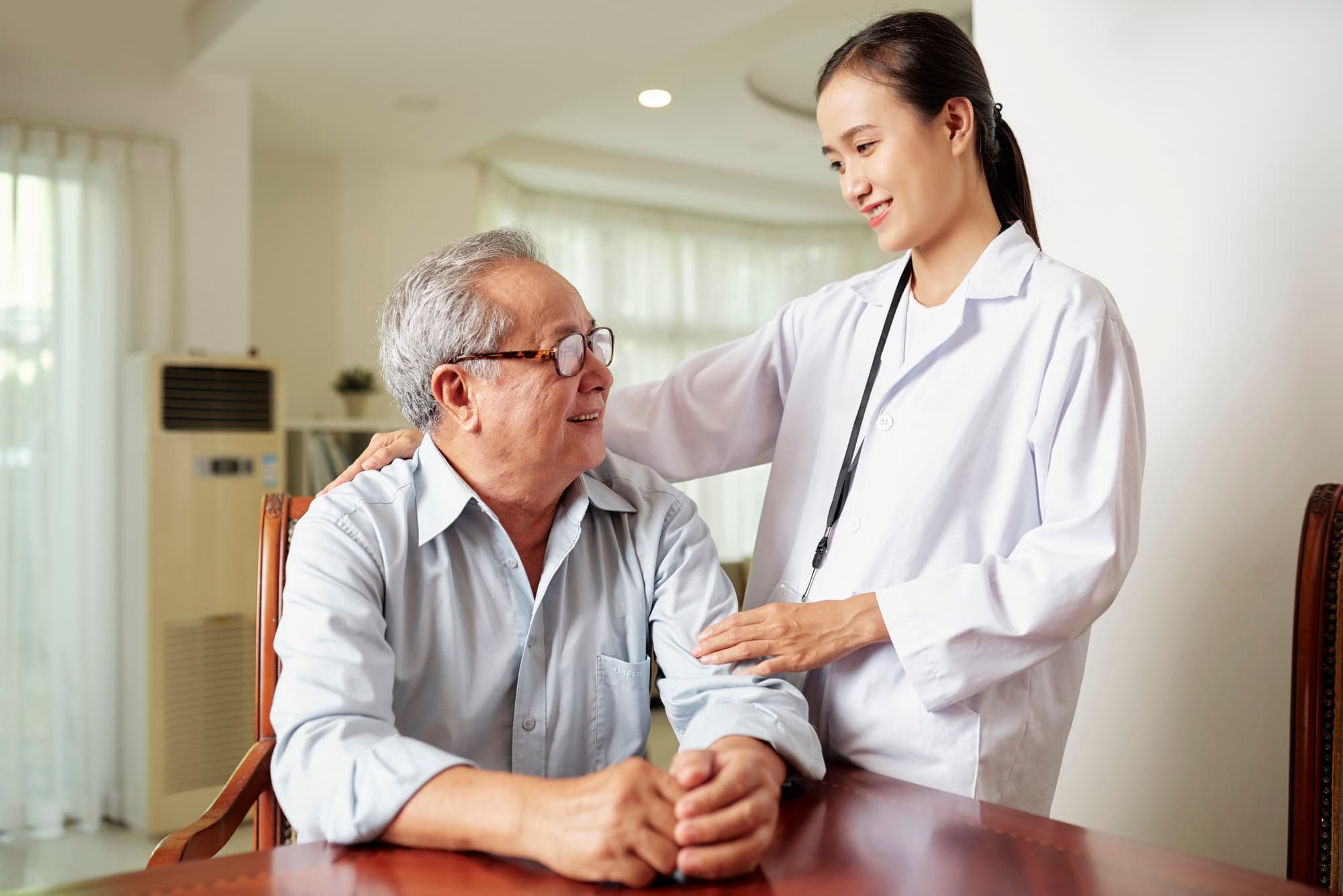 Nurse with senior patient
