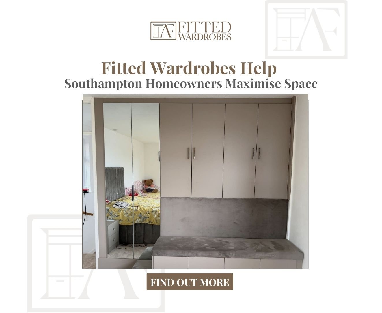 Modern fitted wardrobes in a Southampton bedroom maximizing storage space