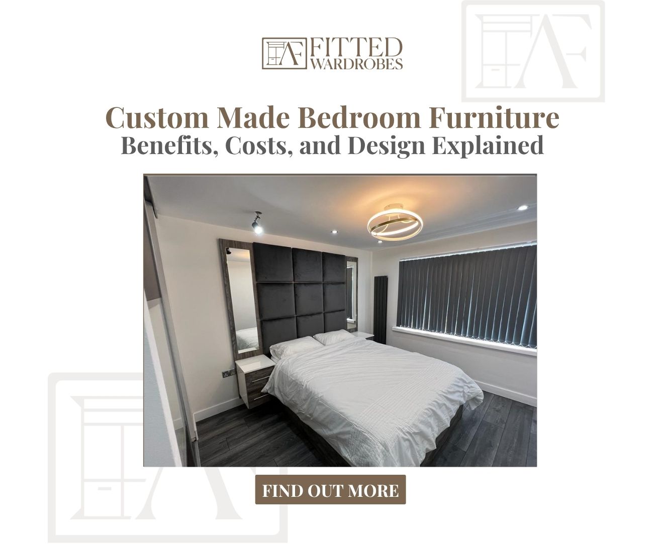 Custom made bedroom furniture with fitted wardrobes and drawers